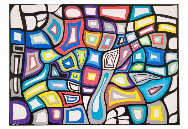 Mosaic abstract painting